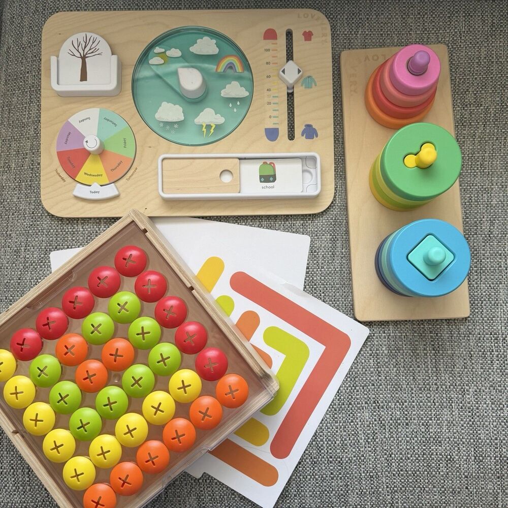 Lovevery Play Lot Twist & Pivot Montessori Near Complete Weather Board Mosaic